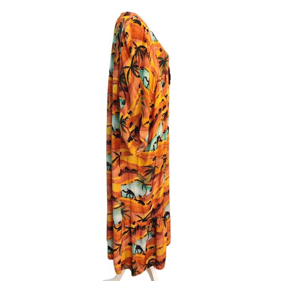 Anthropologie Chufy Oasis Desert Camel Oversized Boho Maxi Dress $550 Large - Picture 3 of 12